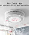 Hardwired Smoke And Carbon Monoxide Alarm With Battery Backup Smart Dual Sensor Guard against smoke and CO detection. Ceiling-mounted.