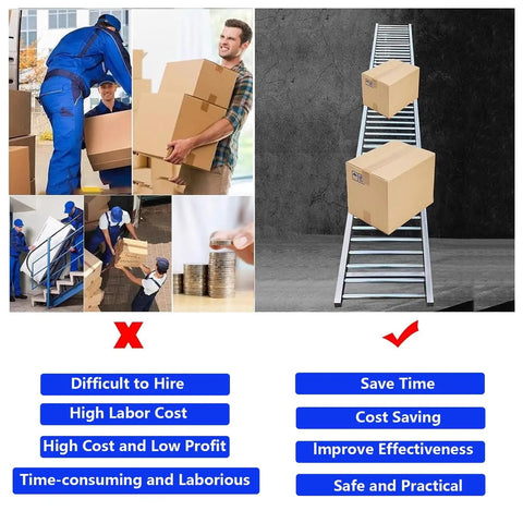 Heavy Duty Foldable Stainless Steel Gravity Conveyor Roller Table With Portable 5M Ramp for Warehouse freight shown with boxes.