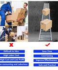 Light Duty Stainless Steel Roller Conveyor Workhorse With 10m Portable Unpowered Belt, 330 Lb Capacity, 20in Wide For Easy Unloading In Warehouses And Freight Hubs, Rustproof And Quiet Operation, Durable Material Handling Solution on incline with boxes