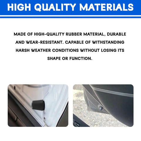 Heavy Duty Rubber Door Damper Buffer Pads For Cars Slam Silencer Bumper Cushions mounted on vehicle door, showcasing durable high-quality rubber.