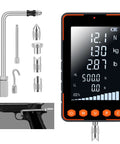 Pro Grade Digital Trigger Pull Gauge And Force Meter With 500N Capacity Big LCD Display Shows N Kg And Lb In Real Time Peak And Auto Peak Modes Data Software Calibration Certificate, with pistol adapter and tips