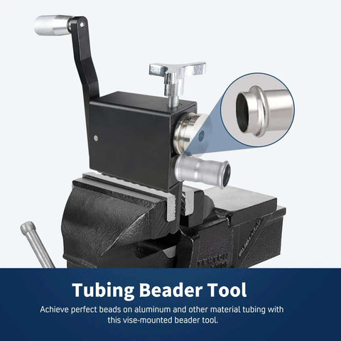 Bead Roller Tool for Tube Beading on Intake and Intercooler Piping Above 5/8 Inch ID, heavy-duty aluminum with stainless components.