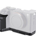 L Shape Handgrip For Sony Alpha 7C II And A7CR With Arca Quick Release Plate, showing lightweight silicone side handle on camera.