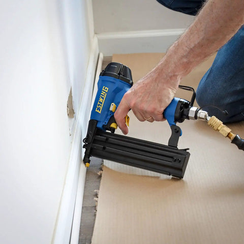 Pro Grade Pneumatic Brad Nailer Built Tough For Zero Stress Finish Work And Trim Install With An Adjustable Metal Belt Hook And Quick Connect Swivel Fitting For 18 Gauge 2 Inch Brads