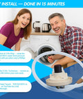 Happy couple installing Washer Water Level Sensor Switch Assembly for LG Kenmore Washers Replaces AP5204365 EBF62754506