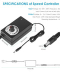 Speed controller for Beefy 120mm AC Powered Fan With Variable Speed Controller For Receiver Amplifier DVR And PlayStation Cooling