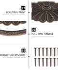 Antique Alloy Drawer Ring Pull Handles For Cabinets Dressers And Wooden Boxes With Screws, vintage design, screws included