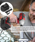 Real Deal AC To DC Voltage Converter For Milwaukee M18 Power Tools with heavy duty adapter and long cable in use.