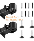 Heavy Duty Adjustable Patio Umbrella Holder Clamp Stand For Railing Mount with screws and knobs shown
