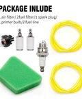 Two Size 2 Foot Fuel Line Hose Filter Kit With Primer Bulb And Spark Plug For Poulan Craftsman Chainsaw Replaces 530071835 530037793
