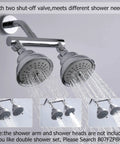 Dual shower heads with Double Outlet Chrome Shower Manifold With Independent Shut Off Valves For Dual Sprayer System
