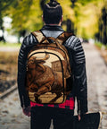Man wearing Old Town Ox Printed Unisex Backpack With Large Capacity, Durable Polyester Daypack for School or Travel