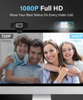1080P 60Fps Streaming Webcam With Built In Mic And Glowing Rgb Ring Light Autofocus Camera For Desktop Laptop Gaming Conferencing Video Calls Live Stream Setup Straight Up Fire And Crisp comparison showing 1080P vs 720P quality.