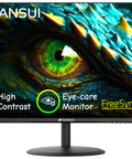 24 Inch Eye Care FHD Computer Monitor With HDMI And VGA Ports FreeSync 1080p Display showing a colorful, high-contrast dragon design.