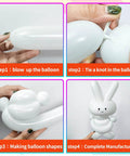 100 Pcs Clear Long Latex Model Balloons No Fuss Twisting Surface Prime Grade Heavy Duty Rubber used for balloon crafting steps.