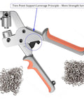 Grommet Tool Kit With Handheld Hole Punch Pliers, Portable Grommet Press Machine, Manual Puncher, with 500 Silver Grommets