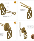Flower Box Brass Cabinet Pulls Set of 2, 2.1 Inch Length Brass Hardware Handles with Radial Washer, installation steps