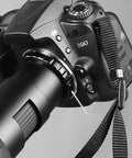 Rugged Aluminum M48 0.75 Telescope Adapter Ring for Camera attached to DSLR on tripod for astrophotography.