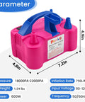 Electric Balloon Pump With Integrated Balloon Tying Tool All In One Portable Inflator Blower dimensions 7.2x4.8x4.9 inches