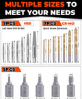 Amazon 19-piece screw extractor and left-hand drill bit set; HSS left-hand bits and CR-MO extractors for stripped screws