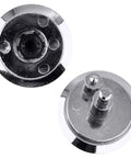 Dead Nut Tight Zinc Concealed Latch For Commercial Steel Door Restroom Partition Hardware Internal Mount Replacement Heavy Duty Washroom Lock Built Like A Tank Guaranteed, chrome finish, detailed view of latch mechanism.