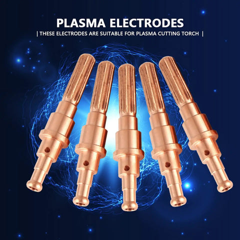 Get A Real Deal With These 5 Pcs Plasma Cutter Electrodes 9-8232 Built For Thermal Dynamics Sl60-100 Torch displayed against blue background.