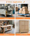 Six Inch Industrial Casters Set Of Four With Dual Ball Bearings And Polyurethane Wheels Heavy Duty 4500 Lbs Capacity shown on equipment, trolley, workbench, and furniture