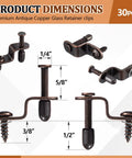 Top Shelf Adjustable Glass Retainer Clips For Cabinet Doors Bronze 30 Pack Value Bundle For Kitchen Upgrades And Display Cases heavy-duty dimensions