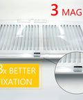 Adjustable Magnetic Heat And Air Deflector For Vents 2 Pack - Heavy-Duty 3-Magnet Design, close-up of deflector with magnet detail.
