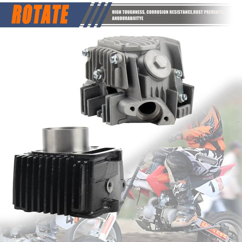 52.4mm Big Bore Cylinder And Head Kit With Piston Ring Rebuild Set And Gasket Pack for 110cc Taotao engine ATV