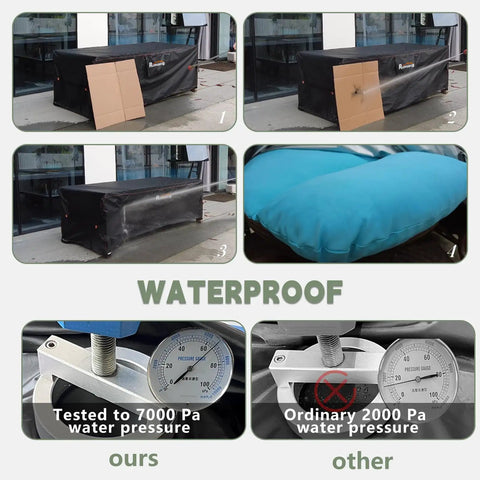 Weatherproof Outdoor Furniture Covers For Sectional Sofa And Table And Chairs, Heavy Duty Waterproof Rectangular Cover test