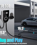 Top Shelf Smart Wifi Level 2 Ev Charger Station 48 Amps Adjustable 240 Volt Home Electric Vehicle Rapid Charge J1772 Connector Nema 14 50 Plug 165 Ft Cord App Sync Rfid Card Sweet Range Boost Zero Sweat Setup mounted on wall with EV charging cable