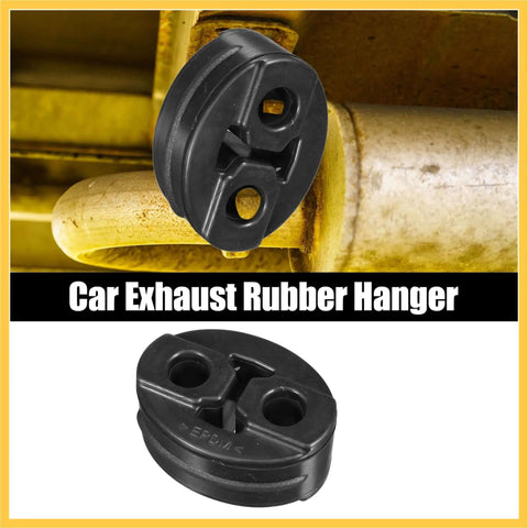 Top Tier Universal 4 Pack Heavy Duty Muffler Hanger Bushings With Double Hole Design To Stop Loud Rattle Noise And Restore Smooth Ride Quality Fast On Honda Civic Acura Legend And More Car Models Without Losing Your Chill. universal black rubber exhaust hanger bushing close-up