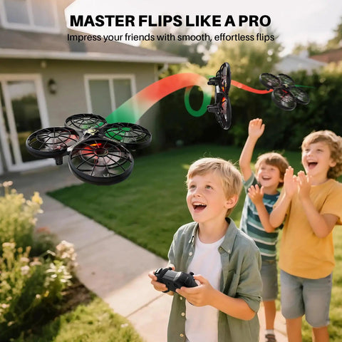 Kid Friendly Indoor Drone With Obstacle Avoidance And 20 Minute Flight Time With Two Batteries Included One Key 360 Degree Flips