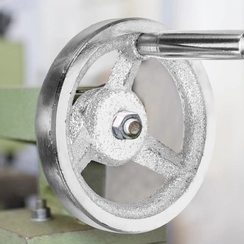Heavy Duty Carbon Steel Handwheel With Durable Chrome Plating And Ergonomic Rounded Square Edge Design Perfect For Machining Jobs On CNC Lathe Drilling Tools And Industrial Equipment close-up