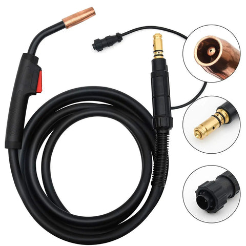 Lincoln 100Amp MIG Welding Gun Stinger 10Ft Replacement For Magnum 100L K530-6 with wire feed and connectors shown