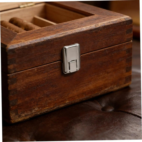 Wooden box with 8 Pack Locking Latches For Boxes Sturdy Metal Cold Rolled Steel Wood Box Clasps Easy Install Lockable Draw Latch Handy