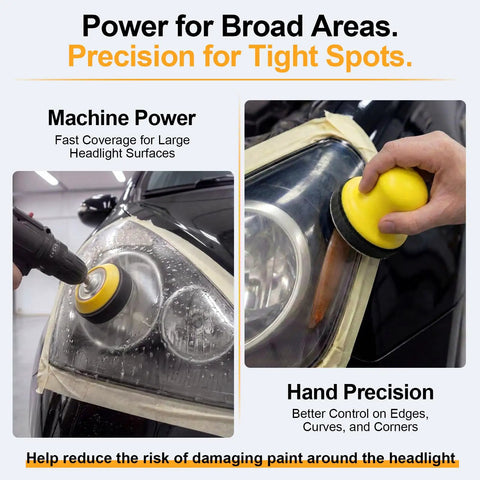 3 Inch Wet Dry Headlight Restoration Kit With Drill Attachment And Polishing All In One Bundle used on car headlights