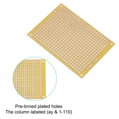 12 Pack 2 By 2.8 Inch Single Sided PCB Prototyping Boards For DIY Electronics Projects Yellow Copper Plated FR4 Solderable Breadboard With 0.1 Inch