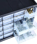 30 Drawer Plastic Storage Organizer With Stackable Modular System For Workshop Garage Craft Room And Home Office Use Transparent Drawers For Easy Visibility Of Small Parts Built Tough From Durable Plastic