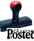 Go To Small Duo Hand Stamp For Mail And Parcels with red handle and 'Posted' imprint, postage marking tool for envelopes and labels.