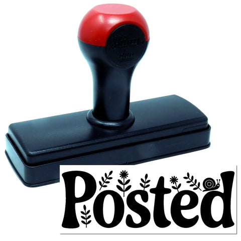 Go To Small Duo Hand Stamp For Mail And Parcels with red handle and 'Posted' imprint, postage marking tool for envelopes and labels.