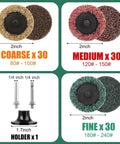 90 Piece Quick Change 2 Inch Sanding Discs Set with Nylon Surface Conditioning Discs for Die Grinder Roll Lock Holder