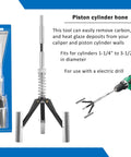 Piston cylinder hone tool for removing deposits from calipers and cylinder walls