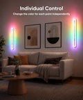 APPECK LED Wall Light 1 Pack, 15.8 Inch Plug in Wall Sconce RGBCW, Dimmable illuminated in vibrant colors beside modern art.