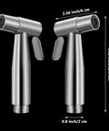Two Pack Stainless Steel Handheld Bidet Spray Heads For Bathroom And Toilet Cleaning 8 Lpm Water Flow Durable 304 Stainless Steel Excludes T Valve Hose Holder Tape dimensions