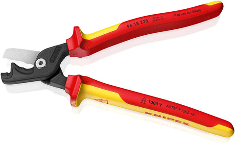 StepCut XL Cable Shears 1000V Insulated 9 Inch Beefy High Leverage Cable Cutters with red and yellow handles