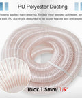 Rock Solid Flexible Workshop Dust Collection Hose For Shop Vacuums And Woodworking Gear Heavy Duty Puncture Proof Tube 1.5mm thick