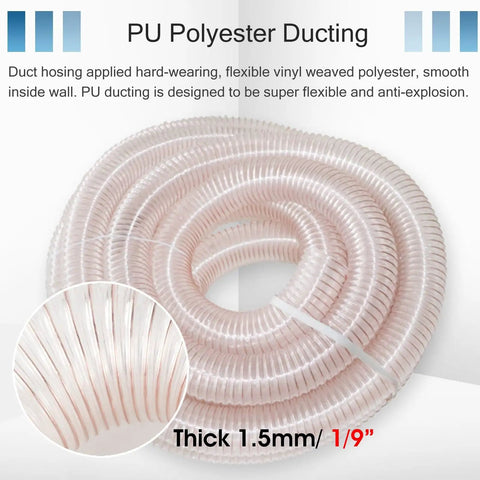 Rock Solid Flexible Workshop Dust Collection Hose For Shop Vacuums And Woodworking Gear Heavy Duty Puncture Proof Tube 1.5mm thick