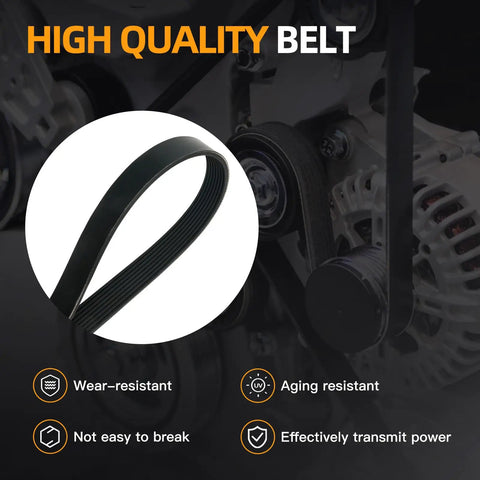 High quality belt from the Beefed-Up Serpentine Belt Tensioner Kit for 4.6L 5.7L V8 Toyota Sequoia Tundra Land Cruiser Lexus GX460 LX570 2007-2018
